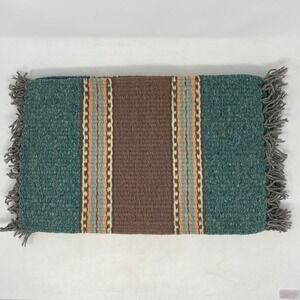 Vtg Wool Placemats SET of 6 Table Rug Southwestern Cabin Boho Artisanal Earthy
